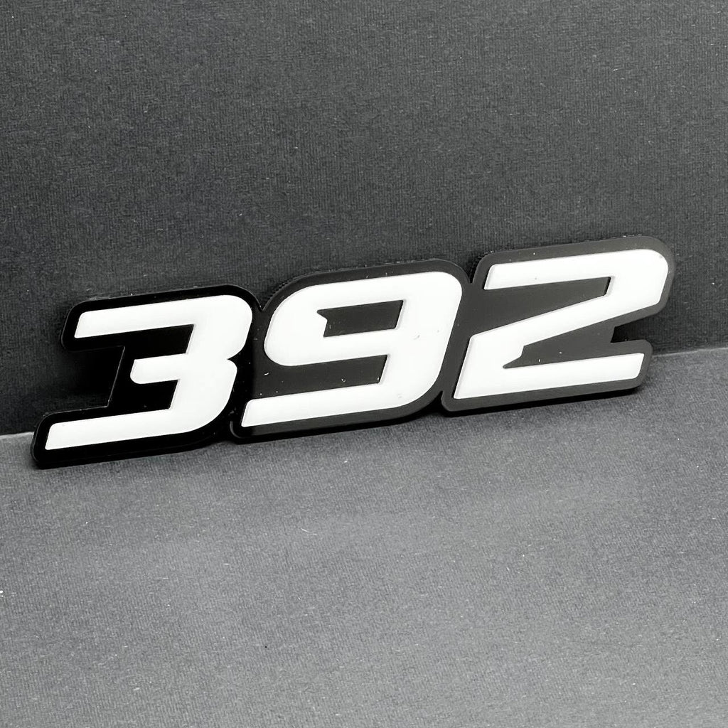 2x White black 392 Hemi Emblems 392 Side Fender Badge 3D for 392 Emblem