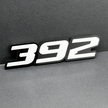 2x White black 392 Hemi Emblems 392 Side Fender Badge 3D for 392 Emblem