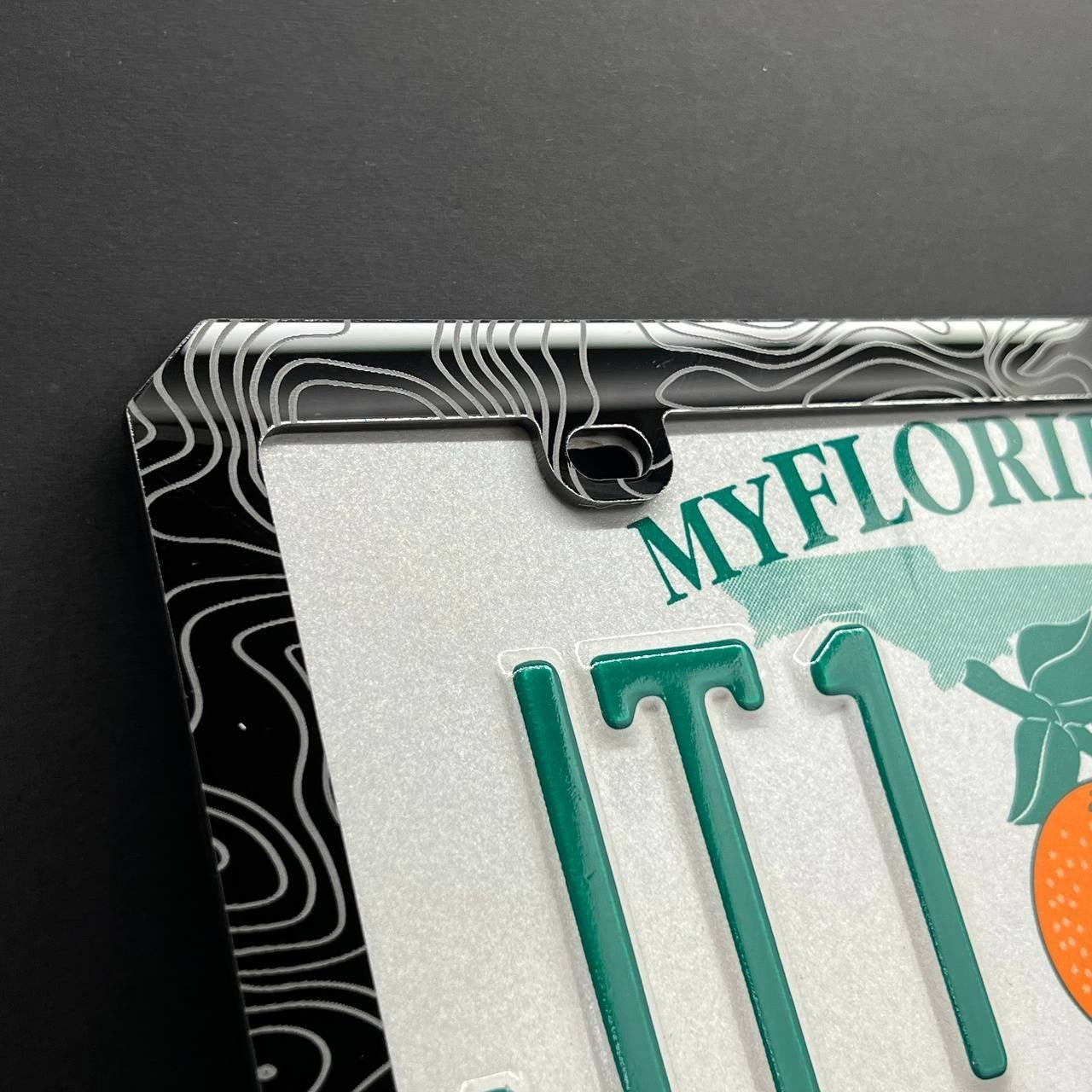 Topographic License Plate Frame Cover – Car Tag Holder for SUV, Truck, Car