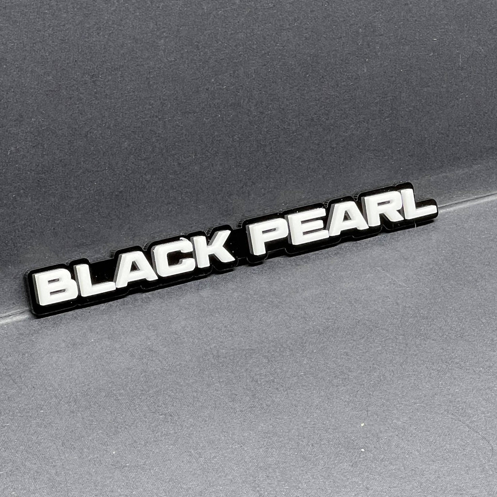 1PC Black Pearl Emblem – Custom 3D Multicolor Acrylic Car & Truck Badge