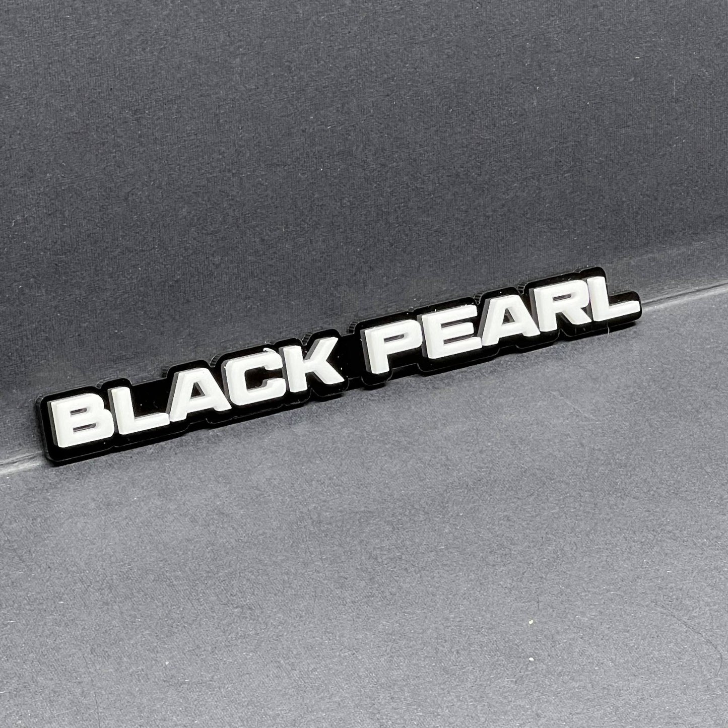 1PC Black Pearl Emblem – Custom 3D Multicolor Acrylic Car & Truck Badge