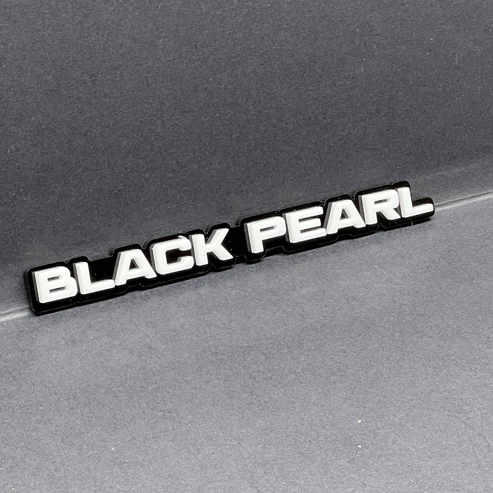 1PC Black Pearl Emblem – Custom 3D Multicolor Acrylic Car & Truck Badge