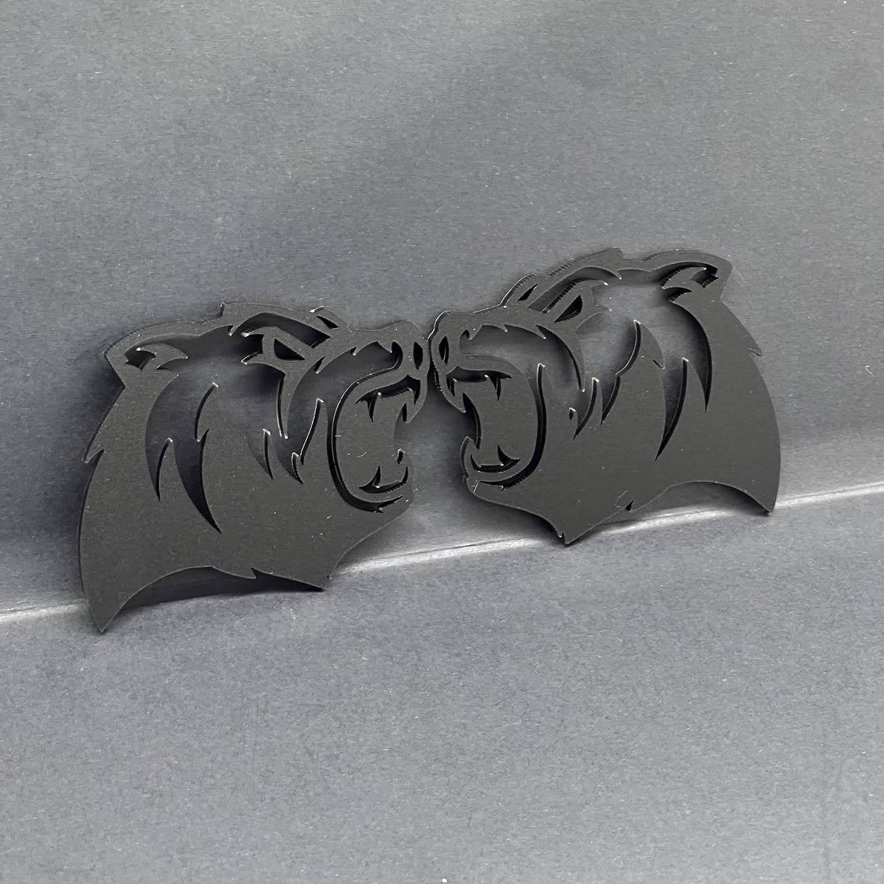 Bear Emblem Badge for Car Truck, Set of 2 Angry Aggressive Fender Badges