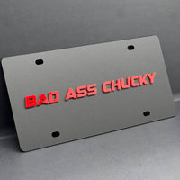 BAD ASS Black License plate Personalized Acrylic 12x6 License Plate