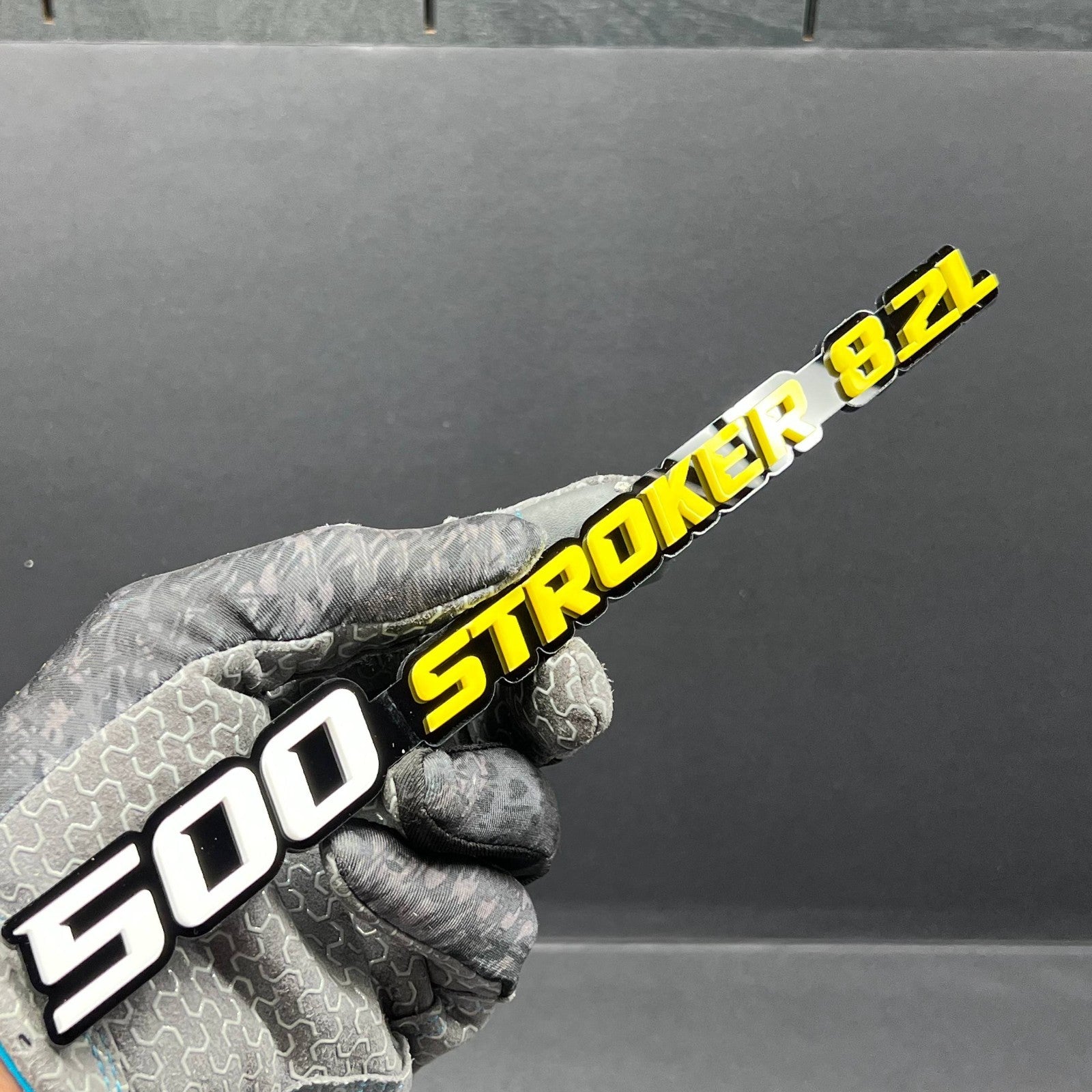 500 STROKER 8.2L 3D Emblems – Pair of Acrylic Engine Fender Badges (2PCS)
