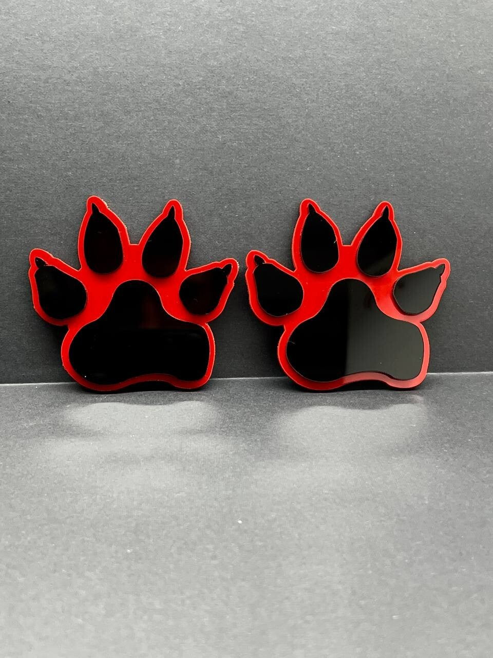 2x Red Fender Dog Paw Emblem Badge Logo for Ford Bronco Truck Sport Offroad 4x4