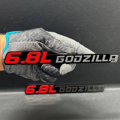 6.8L GODZILLA EMBLEMS QTY 2 FENDER EXTERIOR 6.8L ENGINE BADGE PAIR 3D EMBLEMS