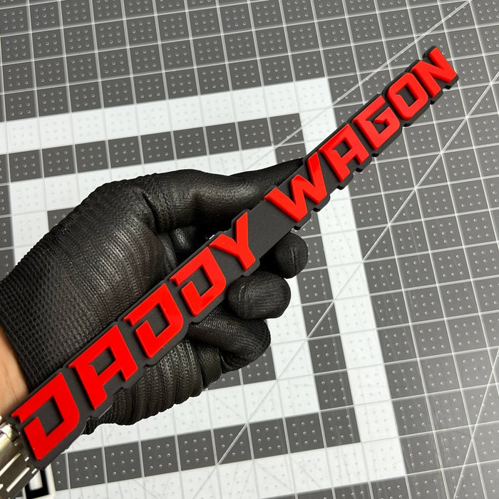 1PC DADDY WAGON Emblem – Durable 3D Multicolor Acrylic Truck & SUV Badge