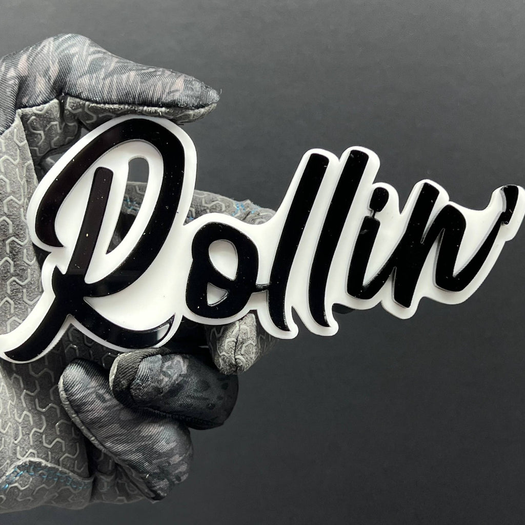 1pcs Rollin 3D Emblem – Multicolor Acrylic Car Badge for Fender & Trunk