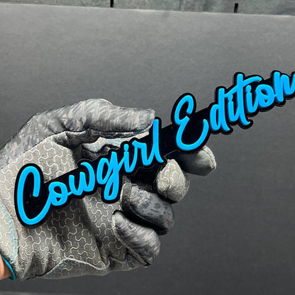 1pc COWGIRL Edition Multicolor 3D Acrylic Emblem Custom Car Truck Exterior Badge