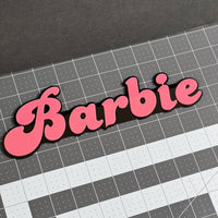 1pc BARBIE Multicolor 3D Acrylic Emblem – Custom Badge for Cars, SUVs & Trucks