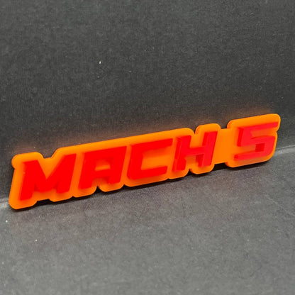 1PCS MACH 5 Emblem – 3D Multicolor Acrylic Car, Truck & SUV Badge Decal
