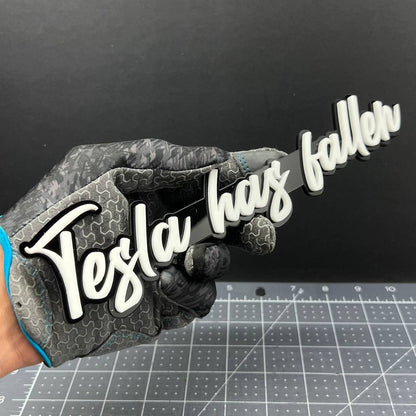 1x Tesla Has Fallen Badge Multicolor 3D Acrylic Emblem for Car Fender & Tailgate