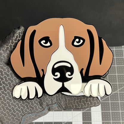 1PCS BEAGLE Emblem – Durable 3D Multicolor Acrylic Dog Lover Car Badge