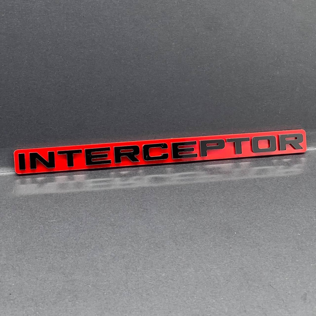 1pc INTERCEPTOR 3D Emblem Badge – Acrylic Car, SUV & Truck Fender/Tailgate Decal