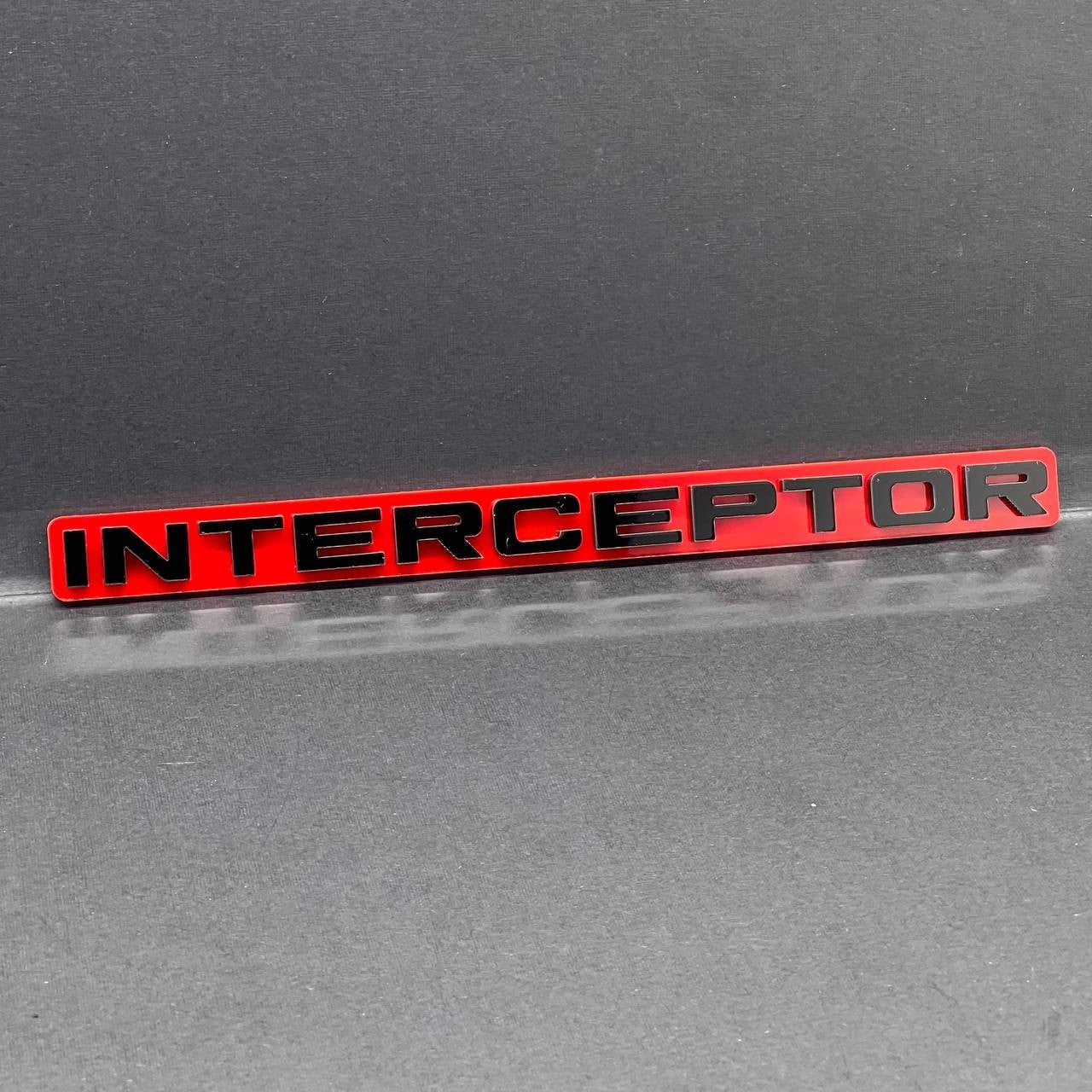 1pc INTERCEPTOR 3D Emblem Badge – Acrylic Car, SUV & Truck Fender/Tailgate Decal