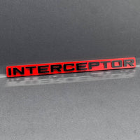 1pc INTERCEPTOR 3D Emblem Badge – Acrylic Car, SUV & Truck Fender/Tailgate Decal