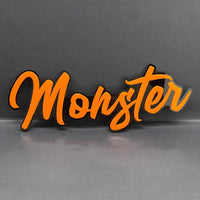 1pcs MONSTER 3D Emblem – Custom Fender or Tailgate Badge for Car, SUV, or Truck