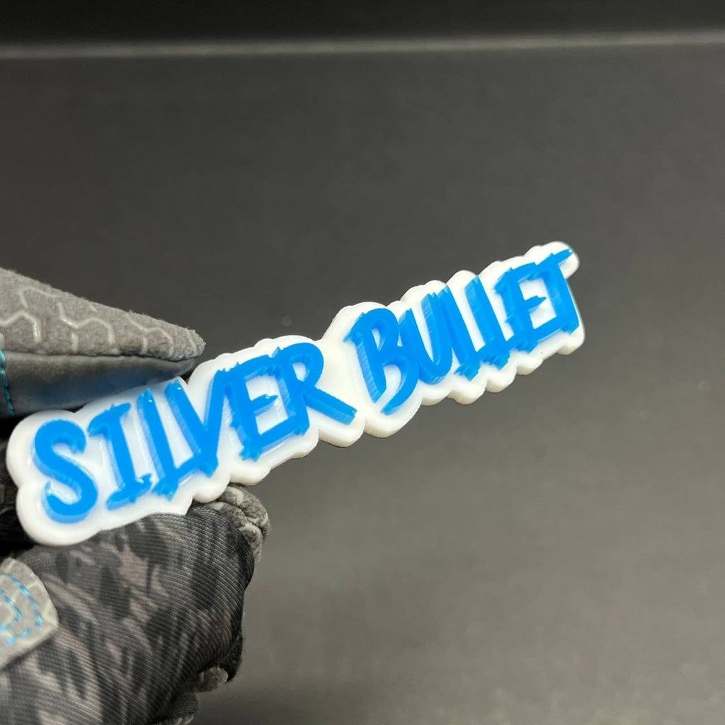 1PC Silver Bullet Emblem – 3D Multicolor Acrylic Car Fender Tailgate Badge