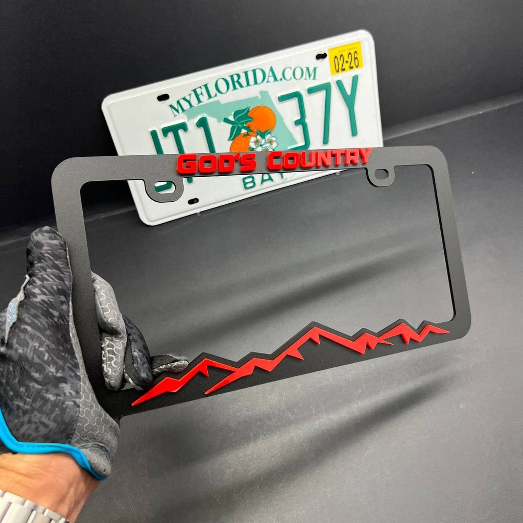 God's Country License Plate Frame Cover – Car Tag Frame for Truck SUV Car