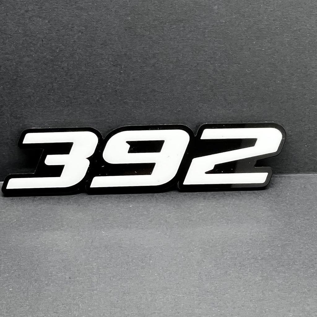 2x White black 392 Hemi Emblems 392 Side Fender Badge 3D for 392 Emblem