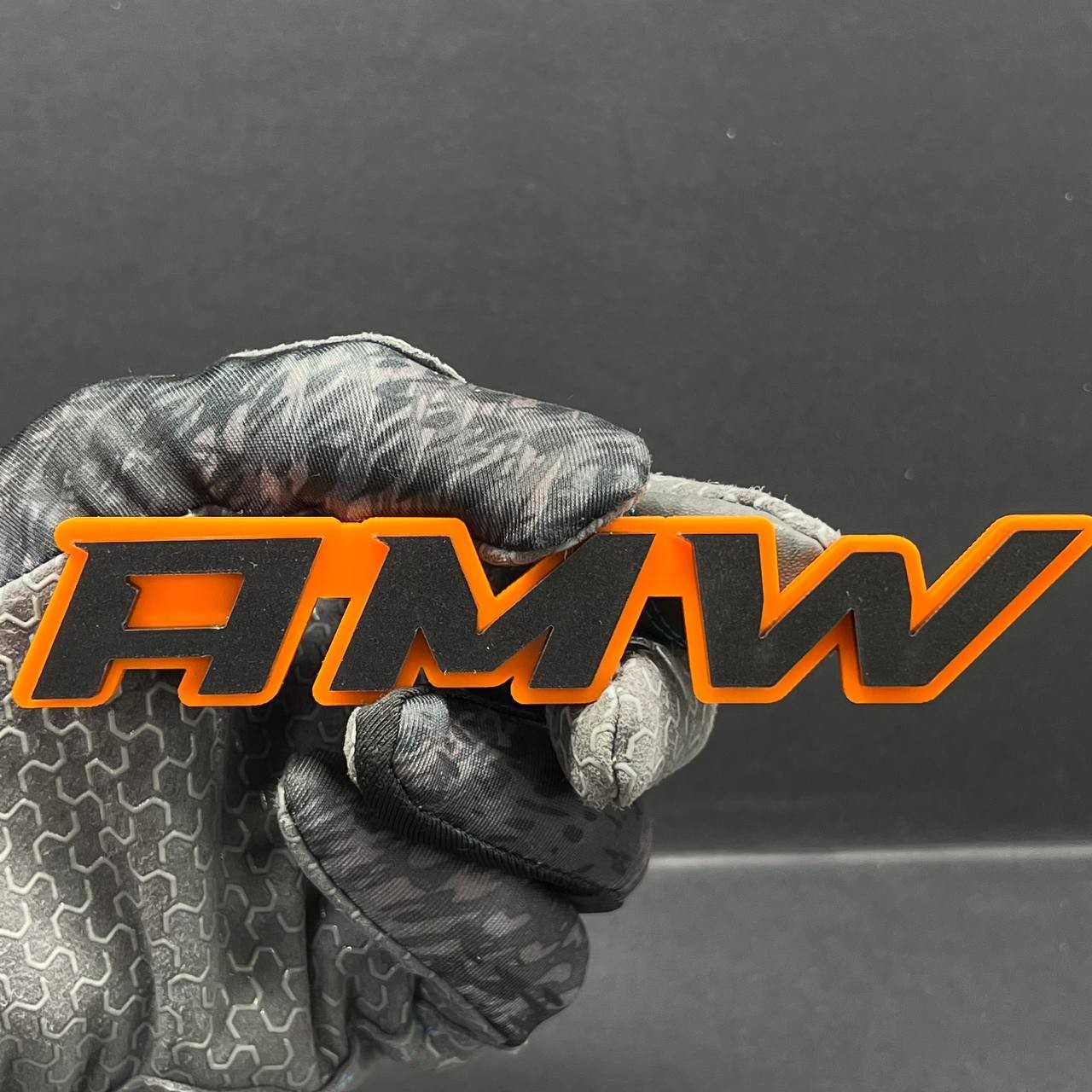 1PC AMW Logo Emblem – 3D Acrylic Multicolor Badge for Car, Truck, or SUV