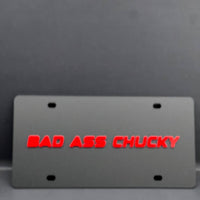 BAD ASS Black License plate Personalized Acrylic 12x6 License Plate