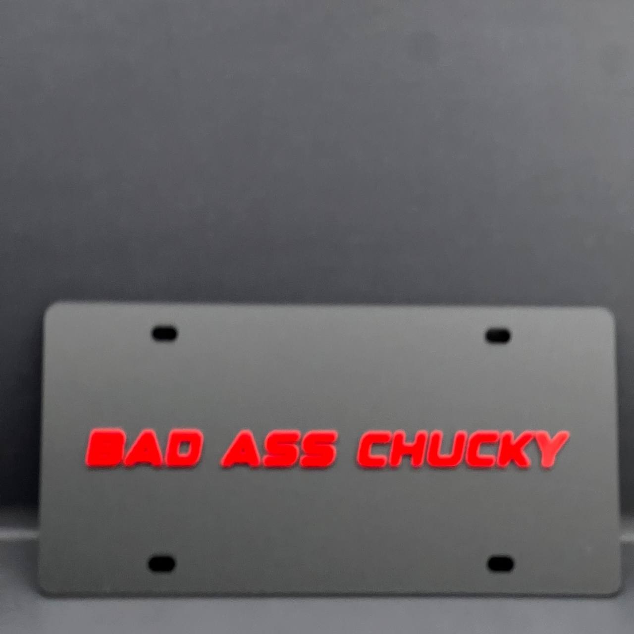 BAD ASS Black License plate Personalized Acrylic 12x6 License Plate