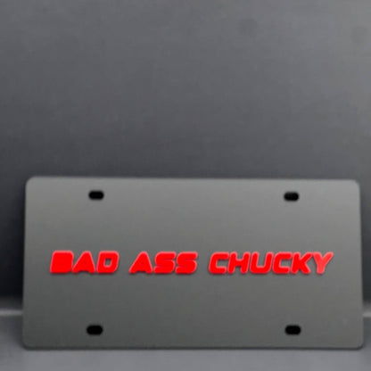 BAD ASS Black License plate Personalized Acrylic 12x6 License Plate