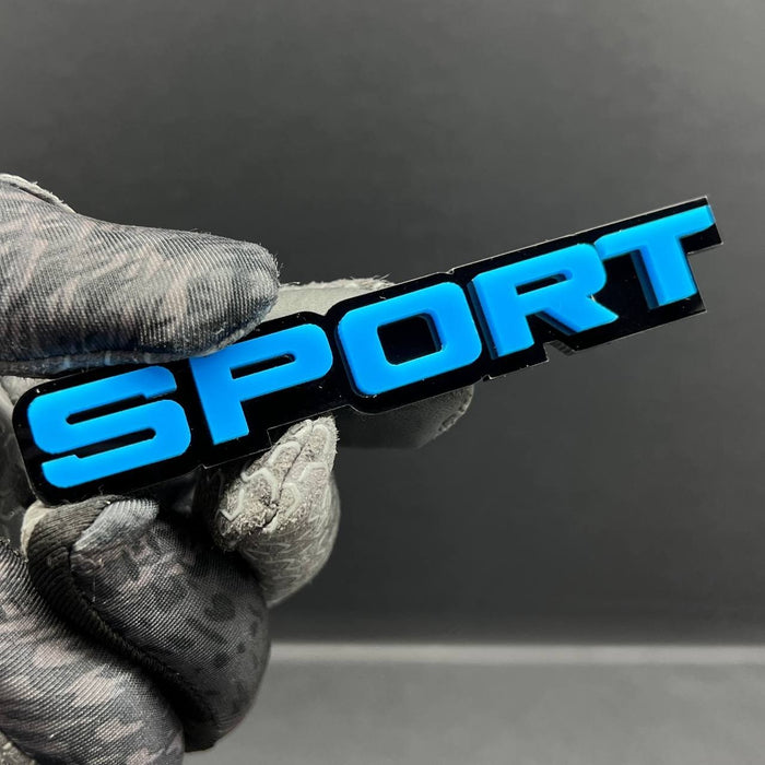 1PC SPORT Badge – 3D Multicolor Acrylic Exterior Emblem for Car, SUV, Truck