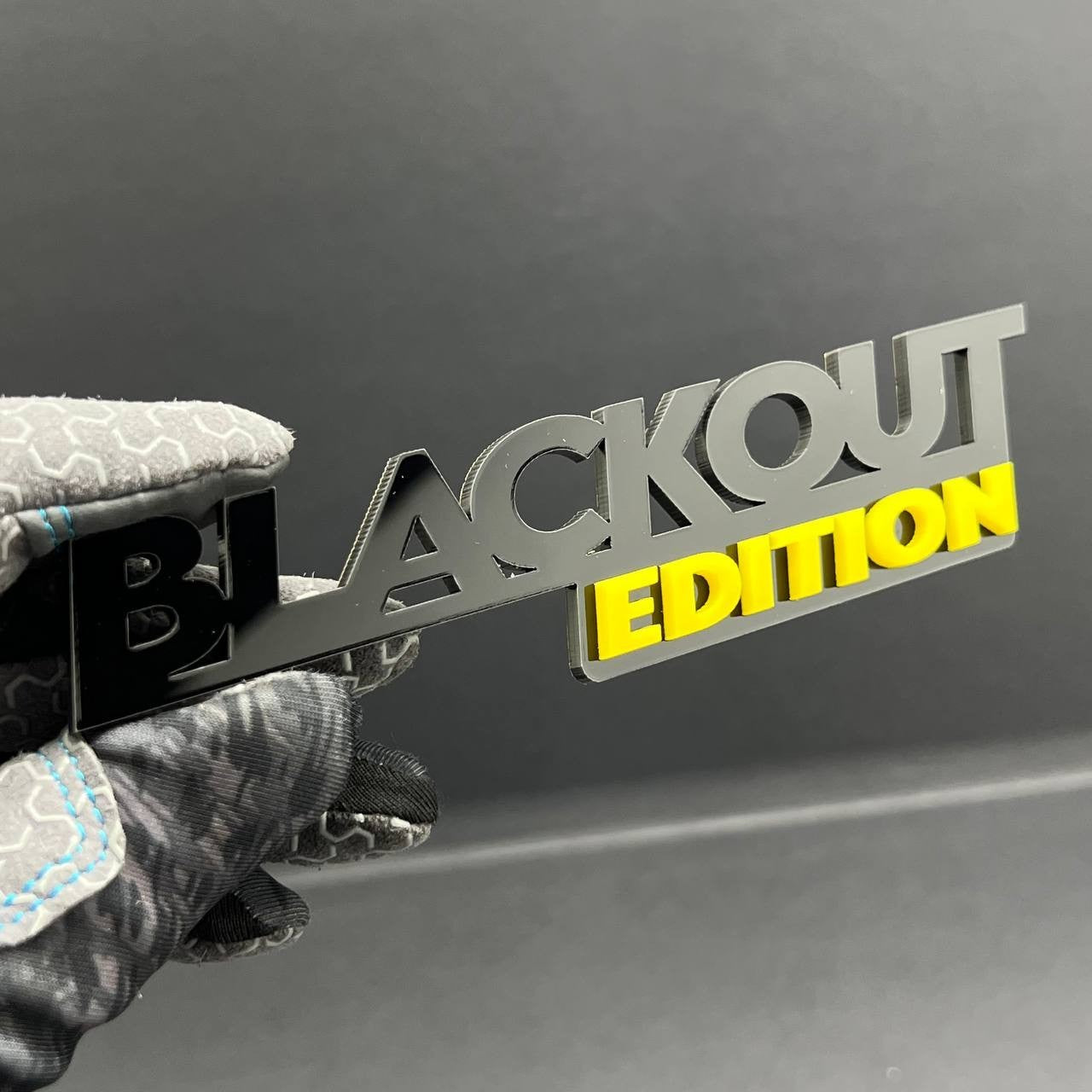 1PC BLACKOUT Edition Emblem – 3D Multicolor Acrylic Car Badge Decal