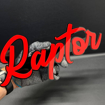 1PC RAPTOR 3D Lettering Emblem – Exterior Badge Decal for Trunk Fender or Door