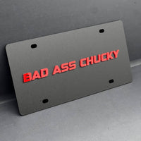 BAD ASS Black License plate Personalized Acrylic 12x6 License Plate