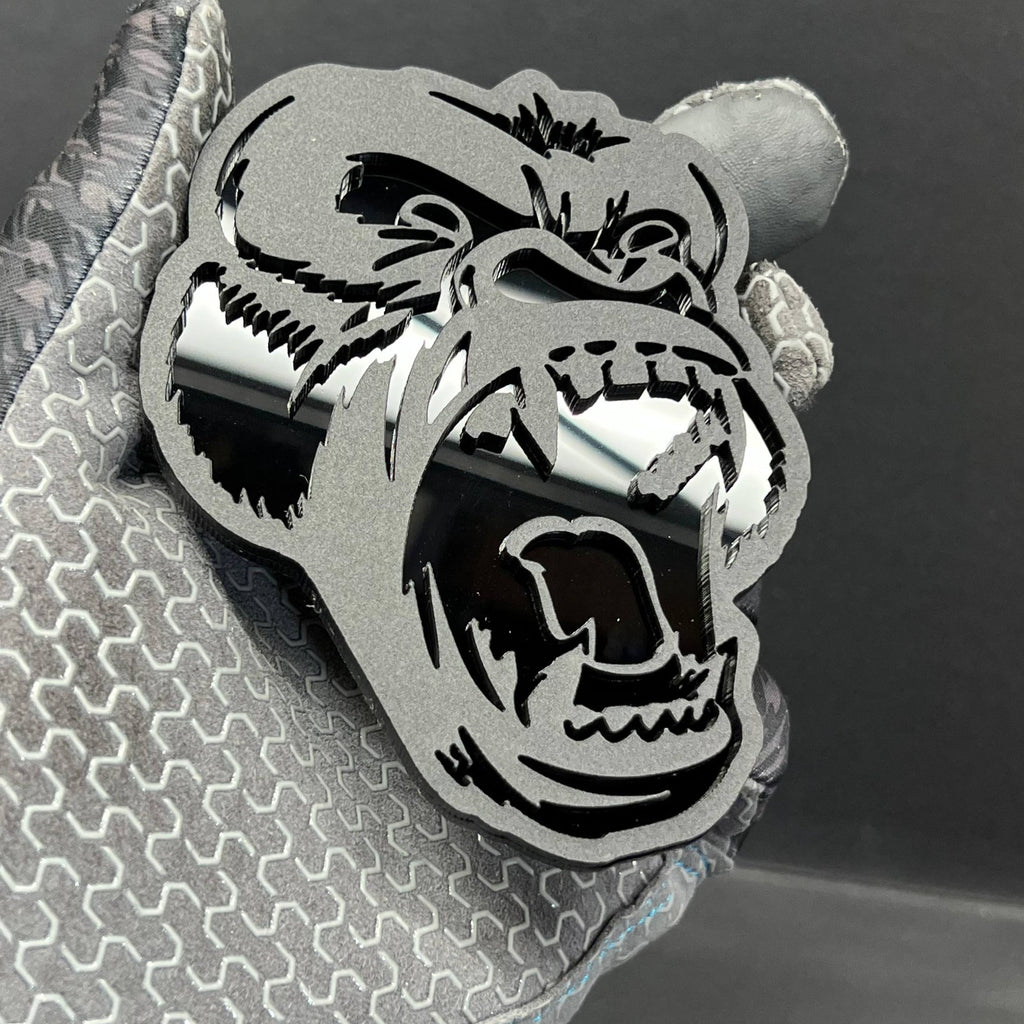 2PCS Gorilla Emblems – Durable Angry 3D Acrylic Fender Badges for Vehicles