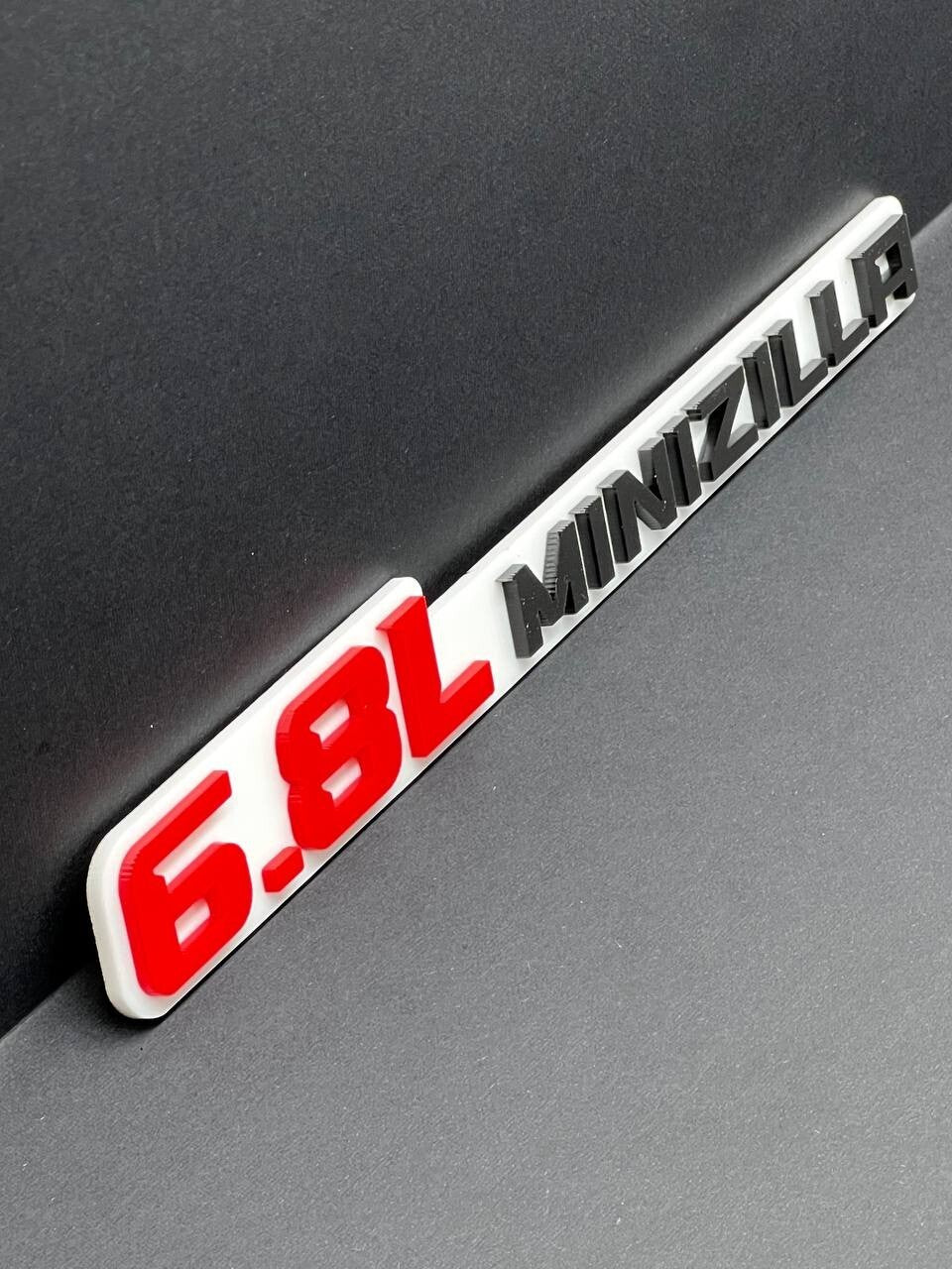 6.8L EMBLEMS QTY 2 FENDER EXTERIOR 6.8L ENGINE BADGE PAIR 3D ACRYLIC DECAL