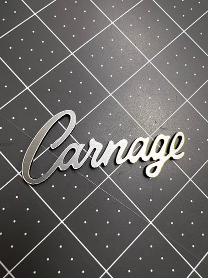 1PC CARNAGE Emblem – 3D Multicolor Acrylic Car & Truck Exterior Badge