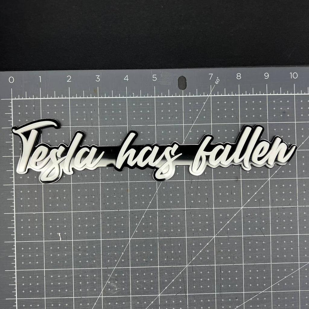 1x Tesla Has Fallen Badge Multicolor 3D Acrylic Emblem for Car Fender & Tailgate