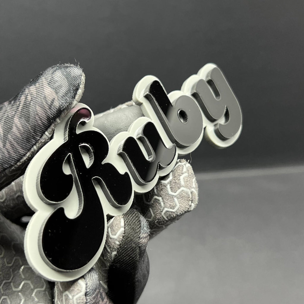1pc RUBY 3D Acrylic Badge – Custom Exterior Emblem for Car, SUV & Truck