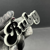 1pc RUBY 3D Acrylic Badge – Custom Exterior Emblem for Car, SUV & Truck