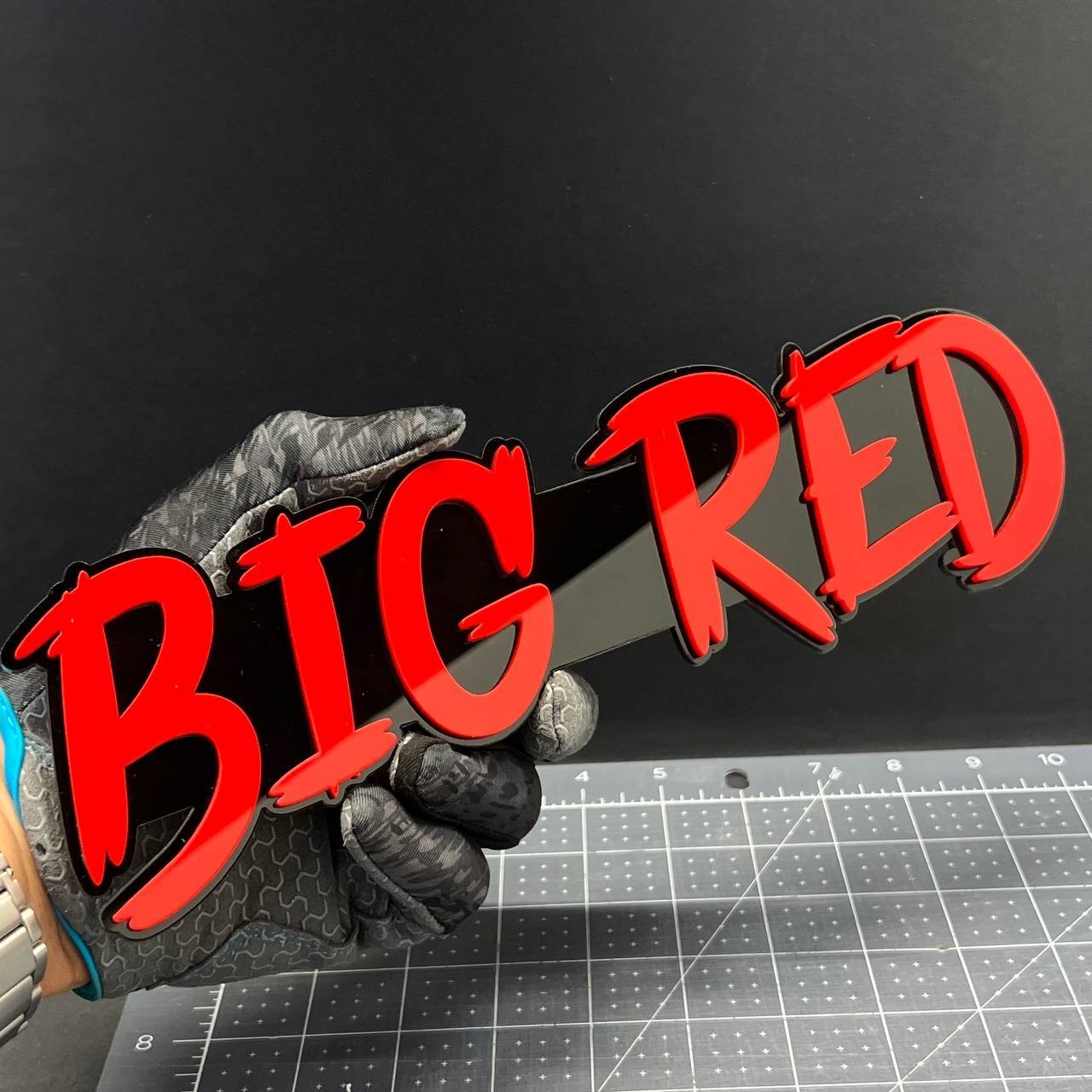 1pcs BIG RED 3D Emblem Badge Multicolor Acrylic Custom Car Fender Tailgate Decal