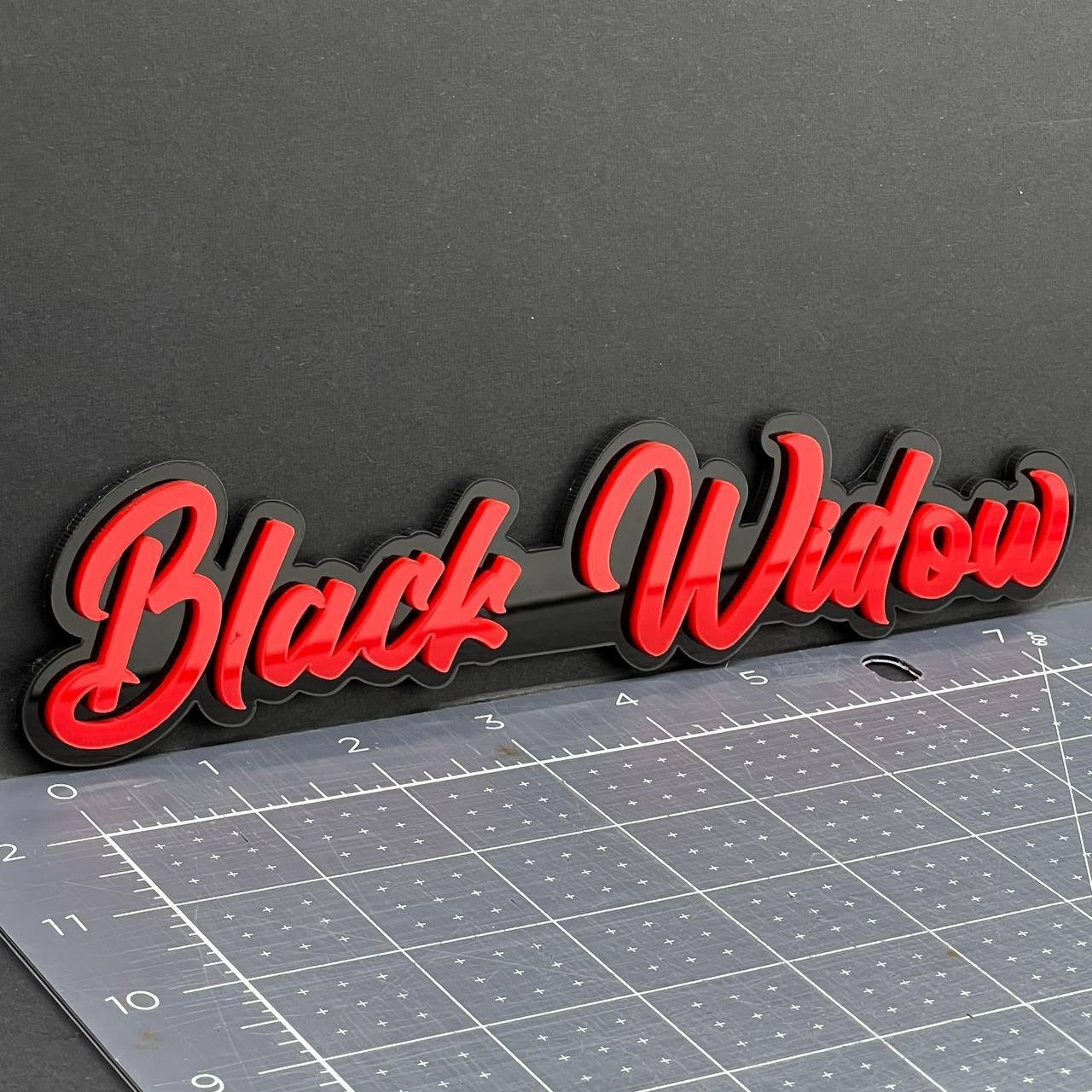1PC Black Widow Emblem – 3D Multicolor Acrylic Car, SUV, or Truck Badge Decal