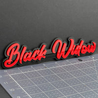 1PC Black Widow Emblem – 3D Multicolor Acrylic Car, SUV, or Truck Badge Decal