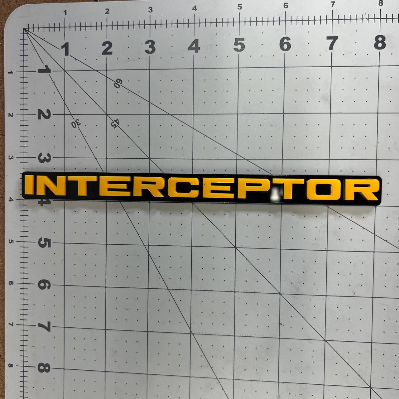 1PC INTERCEPTOR Emblem – Custom 3D Acrylic Fender & Tailgate Car Badge Decal
