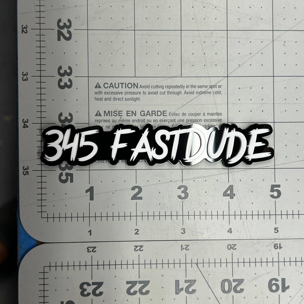 1PCS 345 FASTDUDE Emblems – Custom 3D Acrylic Engine Fender & Trunk Badges
