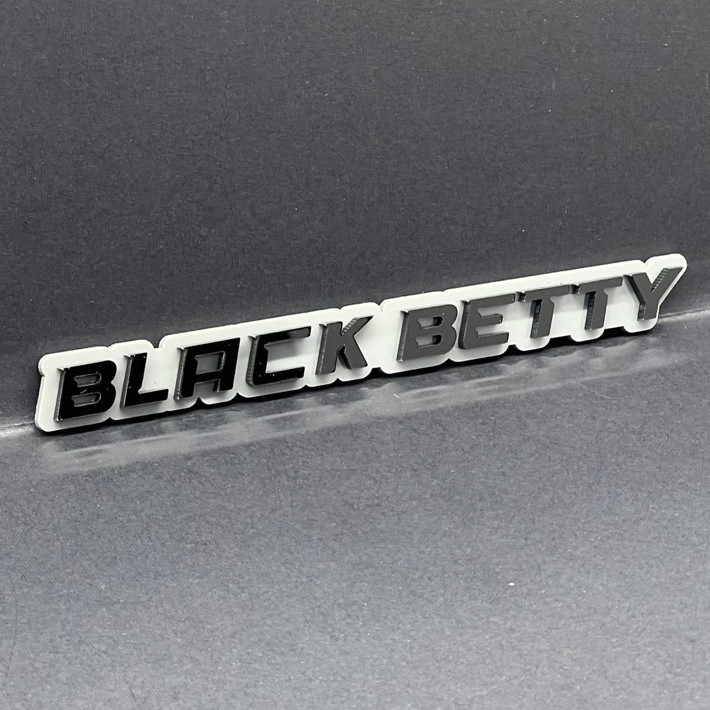 1PC Black Betty Emblem – 3D Multicolor Acrylic Fender & Trunk Car Badge