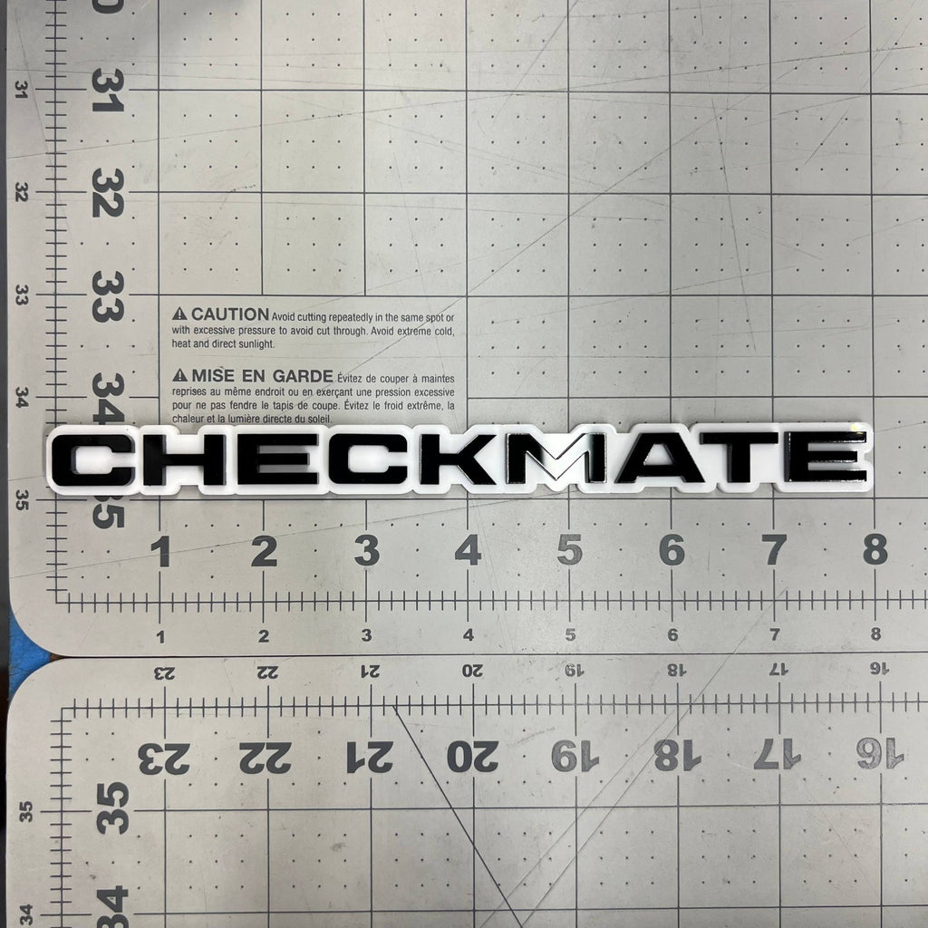 1pcs CHECKMATE Multicolor 3D Acrylic Emblem – Bold Car & Truck Fender Badge
