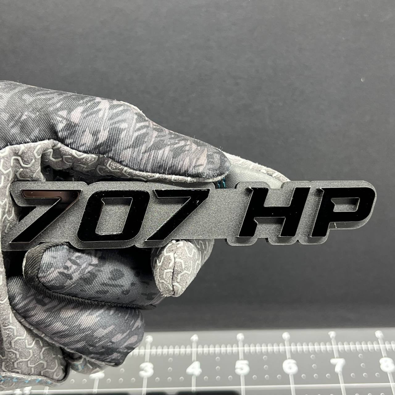 2PCS 707HP Emblems – 3D Acrylic Fender Engine Badge Pair for Car Truck SUV