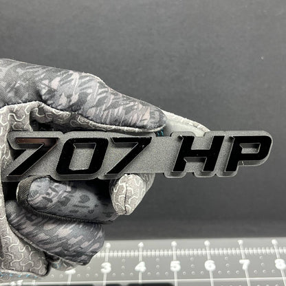 2PCS 707HP Emblems – 3D Acrylic Fender Engine Badge Pair for Car Truck SUV