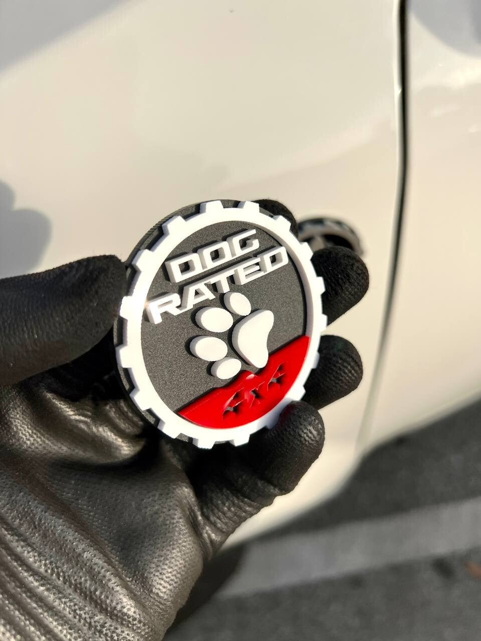 2PCS Jeep Wrangler 392 Fender DOG RATED 4x4 Trail Rated Emblem