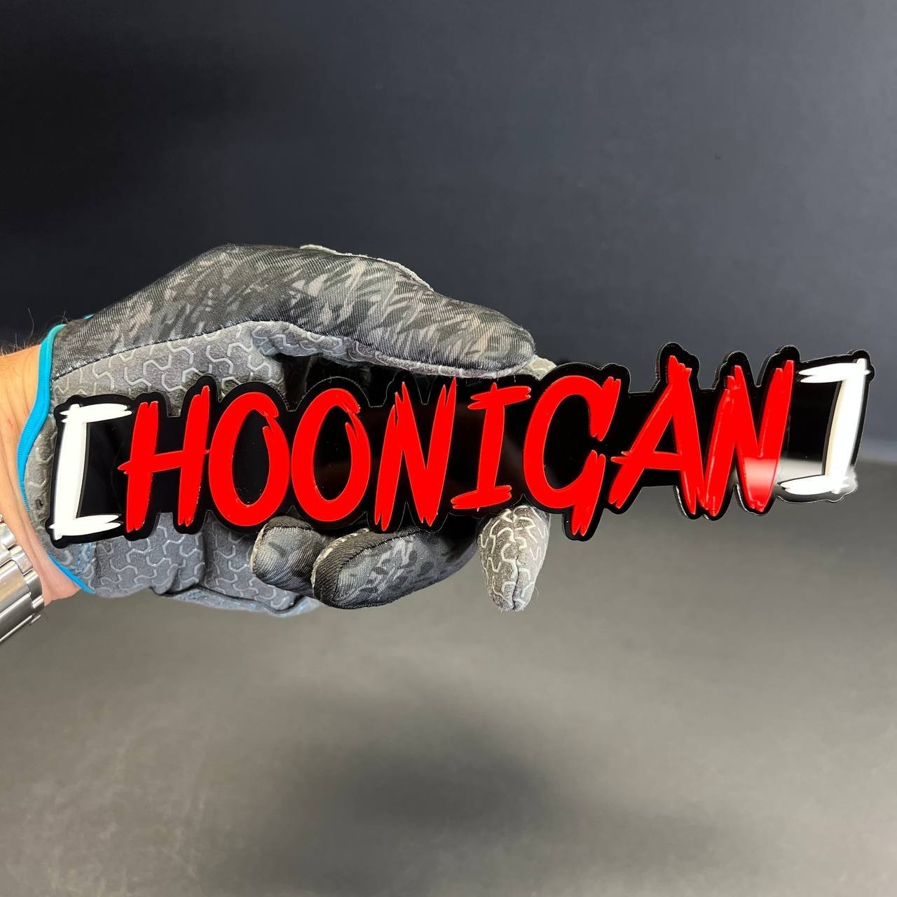 2PCS HOONIGAN 3D Emblem Badges – JDM Drift Style Acrylic Stickers Multicolor